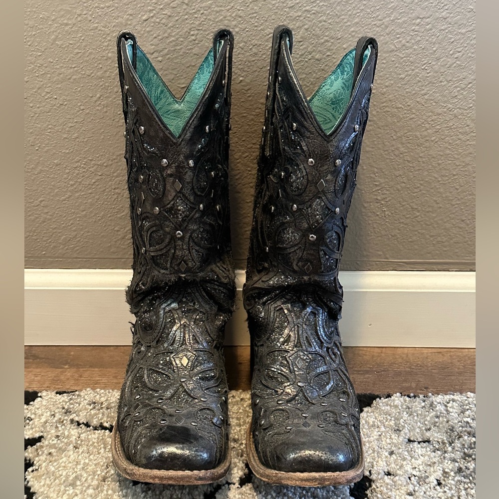 Ladies Corral Black Glitter Boot 8.5